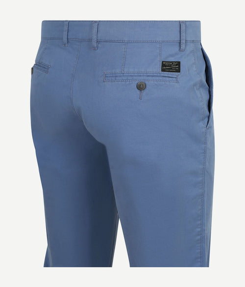 Chino newbury light twill blauw
