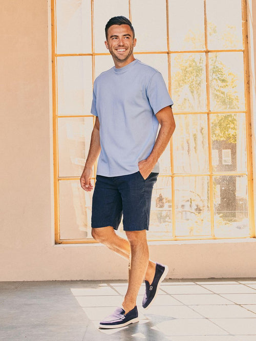 Milwau short linen donkerblauw