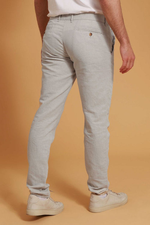 Suitable chino Pico linnen beige