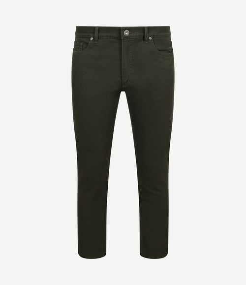 Broek 5-pocket johnson waffle donkergroen