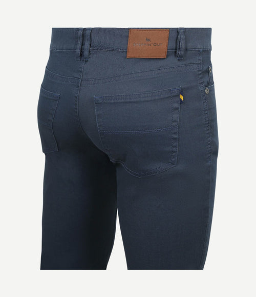 Broek bruno structured donkerblauw