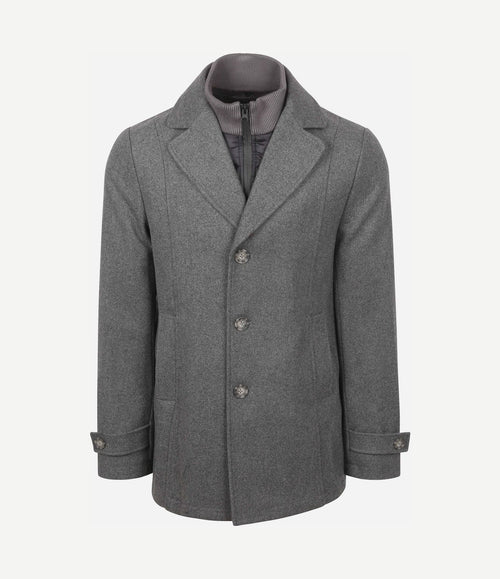 Caban coat wol grijs