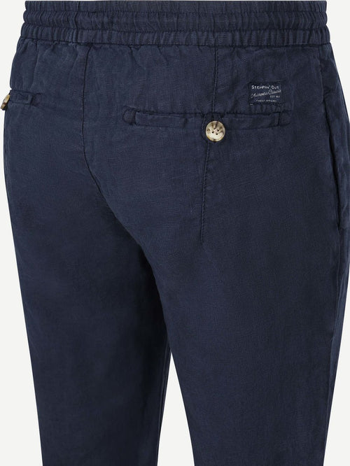 Chicago chino linen donkerblauw