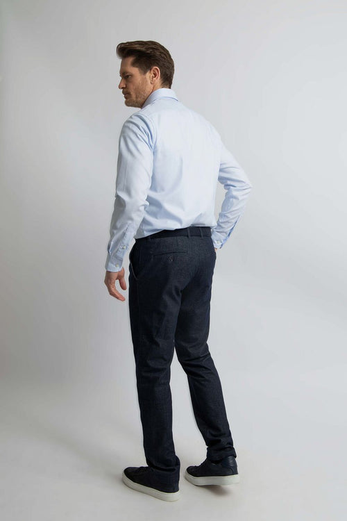 Steppin' Out chino newbury melange donkerblauw | Slim-fit