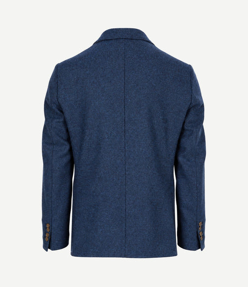 Colbert lamswol tweed blauw