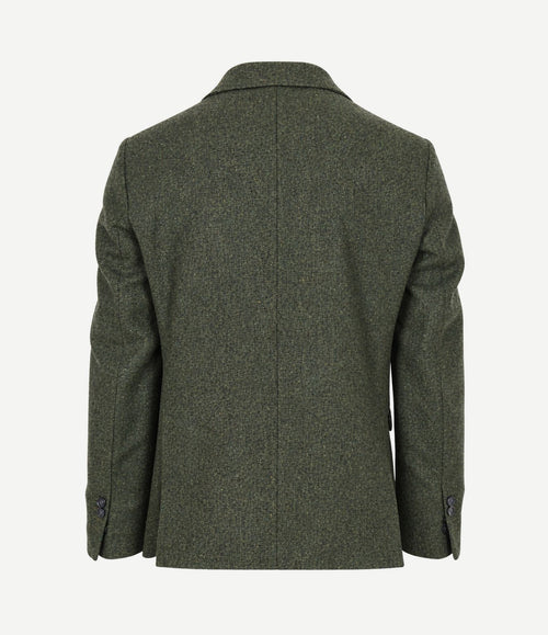 Colbert lamswol tweed groen