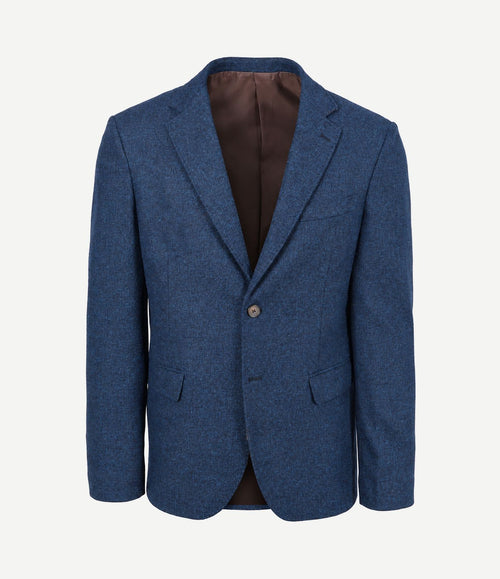 Colbert lamswol tweed blauw