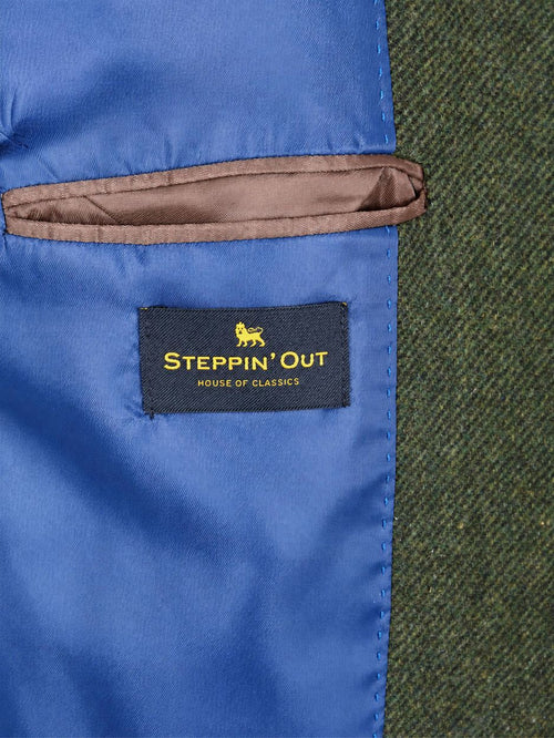 Colbert lamswol tweed groen