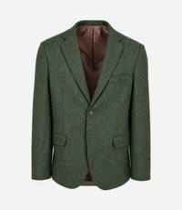 Colbert lamswol tweed groen