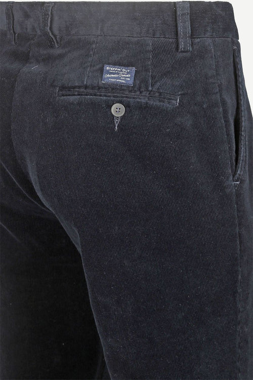 Steppin' Out corduroy chino blair donkerblauw | Regular-fit