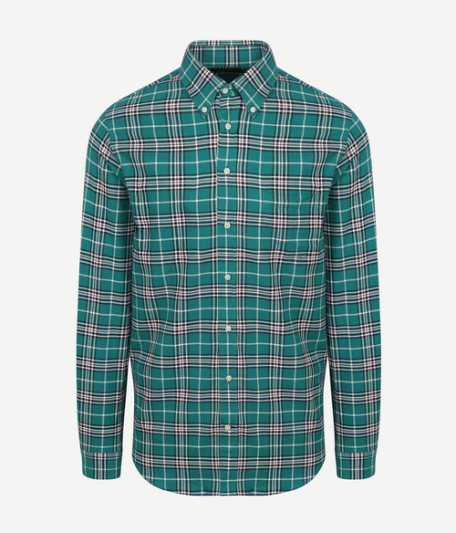 Steppin' Out flanel overhemd ruit groen | Regular-fit