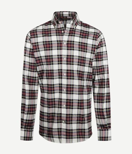 Steppin' Out flanel overhemd ruit zwart rood | Regular-fit