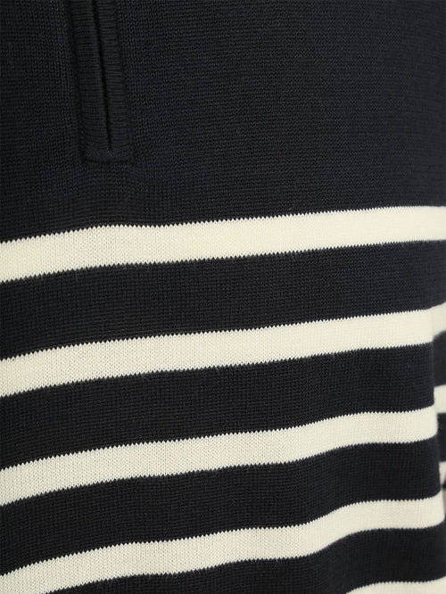 Half-zip trui breton stripe donkerblauw