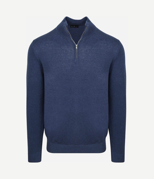 Half-zip trui colin indigo denim