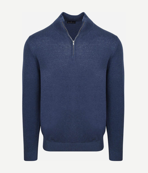 Half-zip trui colin indigo denim