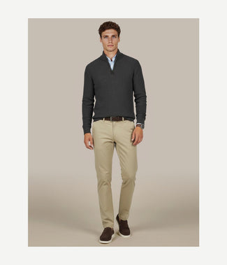 Steppin' Out halve rits trui lamswol antraciet | Regular-fit Steppin' Out halve rits trui lamswol antraciet | Regular-fit