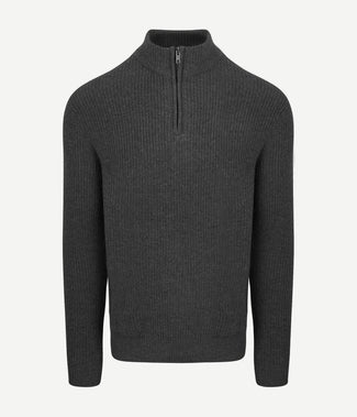 Steppin' Out halve rits trui lamswol antraciet | Regular-fit Steppin' Out halve rits trui lamswol antraciet | Regular-fit