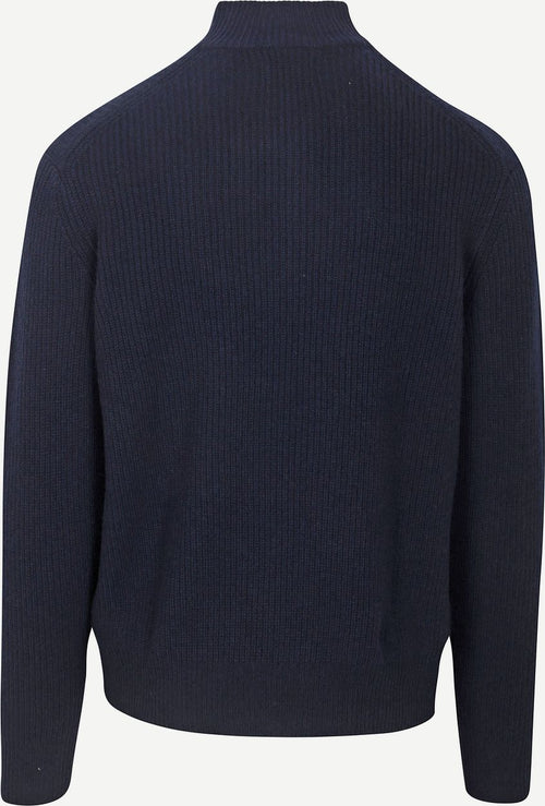 Steppin' Out halve rits trui lamswol donkerblauw | Regular-fit