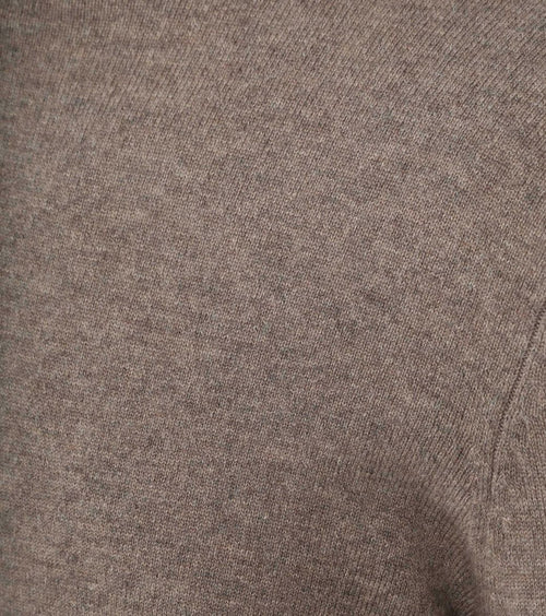 Steppin' Out halve rits trui merinowol taupe | Regular-fit