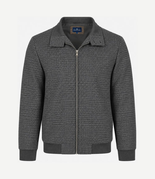 Herritage jack wool blend pepita donkerblauw
