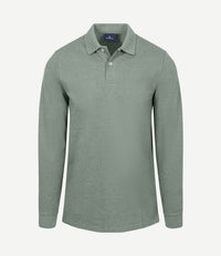 Longsleeve polo piqué classic groen