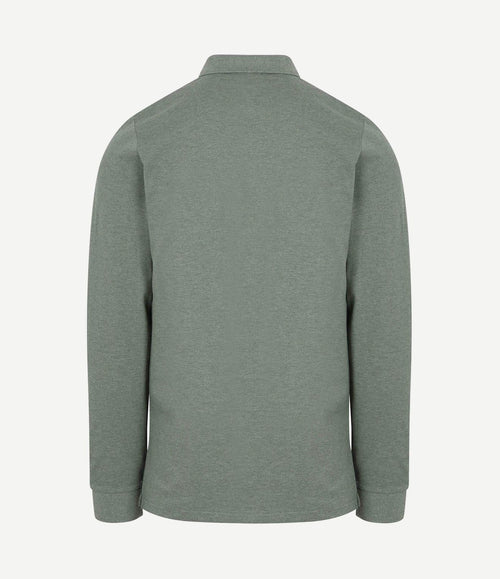 Longsleeve polo piqué classic groen