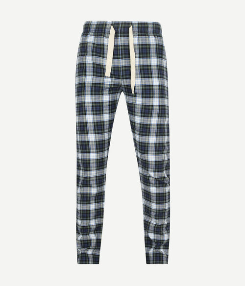Loungebroek ruit blauw en groen