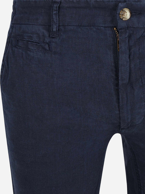 Milwau short linen donkerblauw