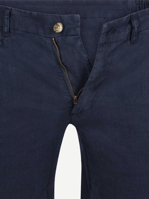 Milwau short linen donkerblauw