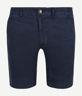 Milwau short linen donkerblauw