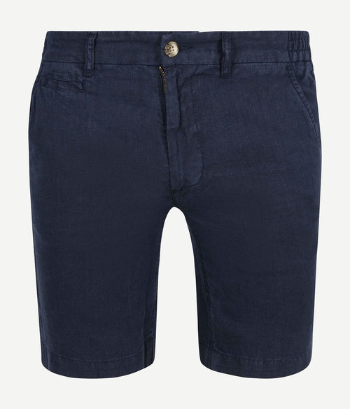 Milwau short linen donkerblauw