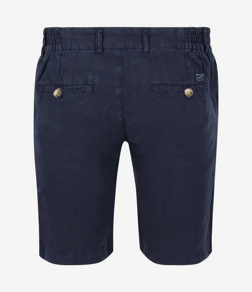 Milwau short linen donkerblauw