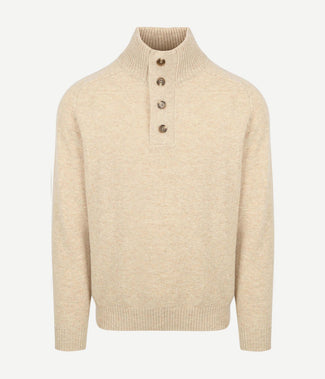 Steppin' Out mocker trui lamswol ecru | Regular-fit