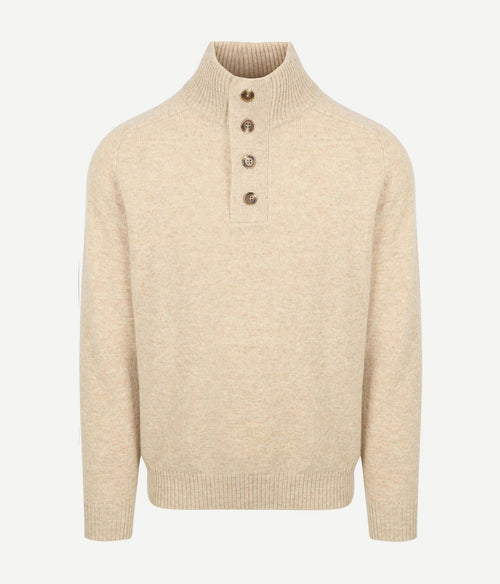 Steppin' Out mocker trui lamswol ecru | Regular-fit