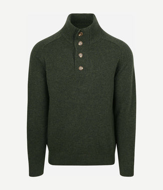 Steppin' Out mocker trui lamswol groen | Regular-fit