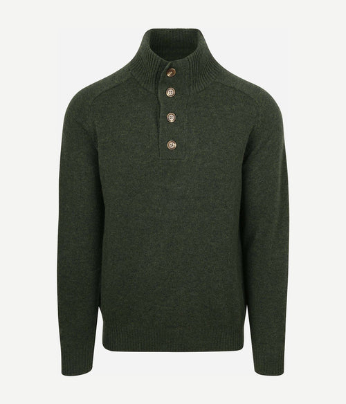 Steppin' Out mocker trui lamswol groen | Regular-fit