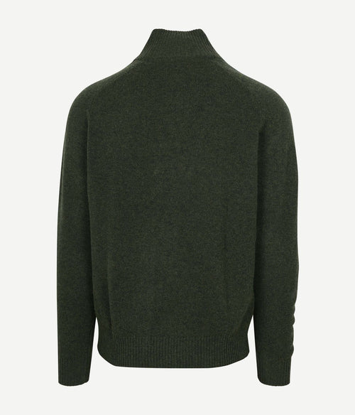 Steppin' Out mocker trui lamswol groen | Regular-fit