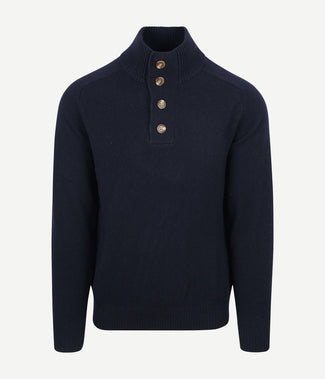 Steppin' Out mocker trui lamswol donkerblauw | Regular-fit Steppin' Out mocker trui lamswol donkerblauw | Regular-fit