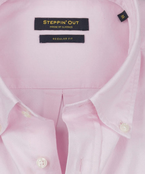 Overhemd regular fit korte mouw light pink