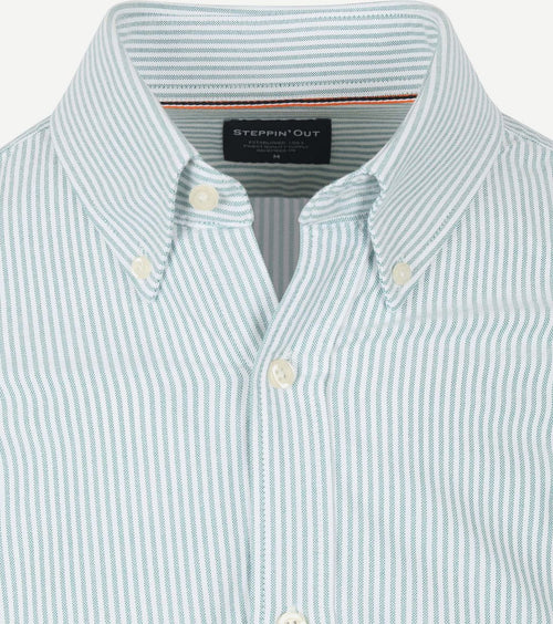 Steppin' Out overhemd Oxford streep lichtgroen | Regular-fit