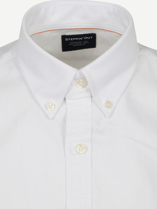Short sleeve overhemd Oxford yale wit