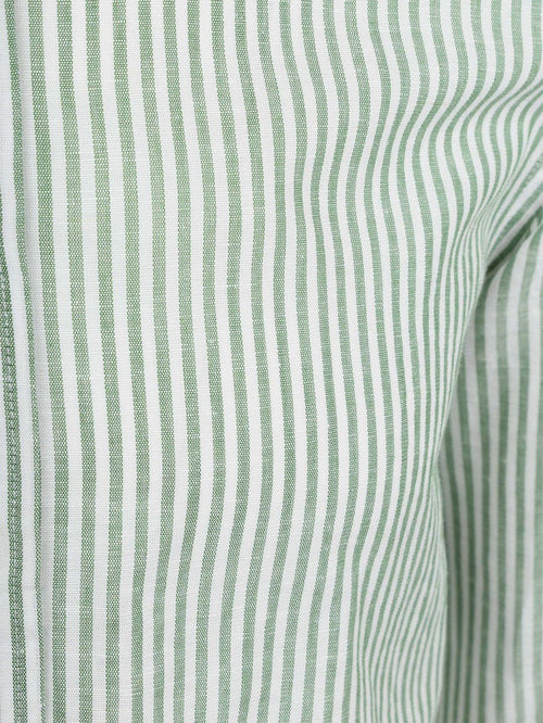 Overhemd linen cotton streep groen