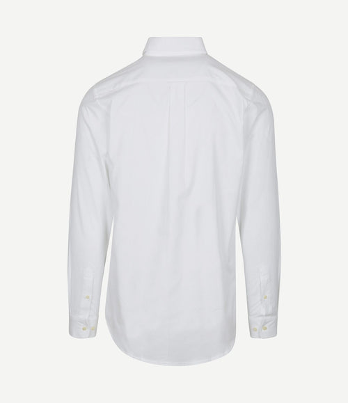 Overhemd twill borstzak wit
