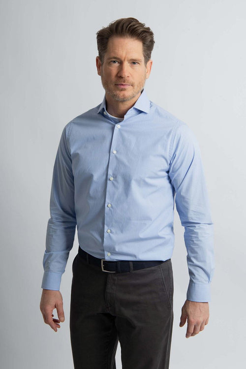 Steppin' Out overhemd ruit lichtblauw | Regular-fit