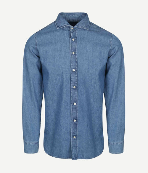 Steppin' Out overhemd chambray blauw | Regular-fit