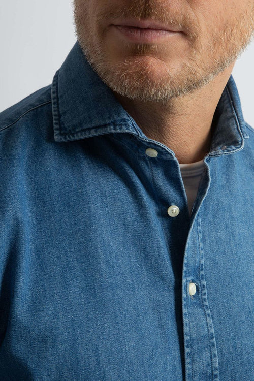 Steppin' Out overhemd chambray blauw | Regular-fit