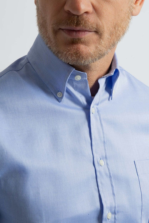 Steppin' Out overhemd regular-fit dobby lichtblauw regular-fit