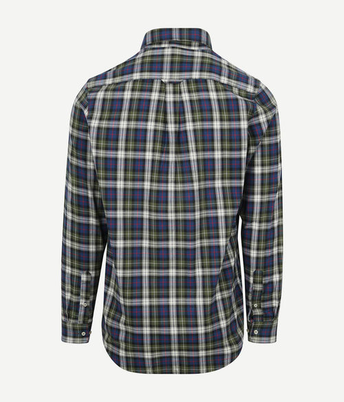 Steppin' Out overhemd flanel checks groen blauw | Slim-fit