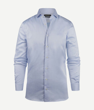 Steppin' Out overhemd slim-fit herringbone lichtblauw