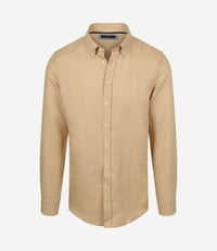 Overhemd linen cotton beige